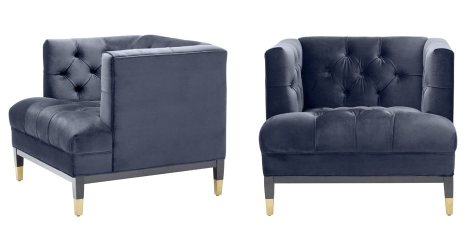 Кресло Eichholtz Chair Castelle Blue Кресло Eichholtz Chair Castelle Blue - Loft-Concept в Перми