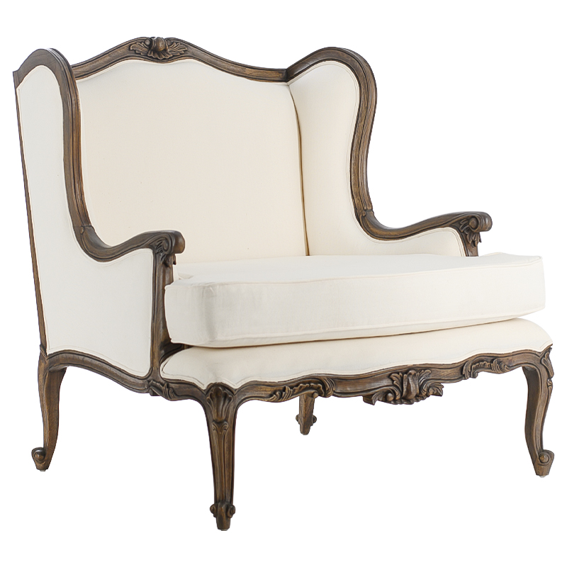 Кресло French Provence Armchair Fabrice ivory ( слоновая кость ) Коричневый в Перми | Loft Concept 