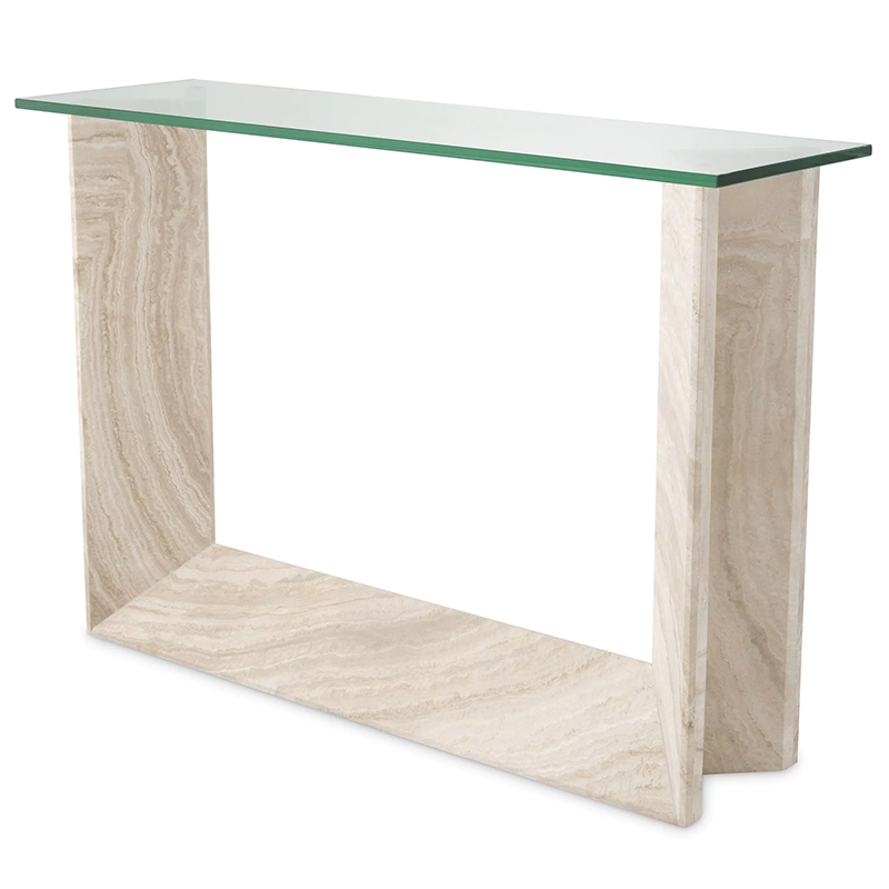 Консоль Eichholtz Console Table Fortuna Песочный Прозрачное Стекло в Перми | Loft Concept 