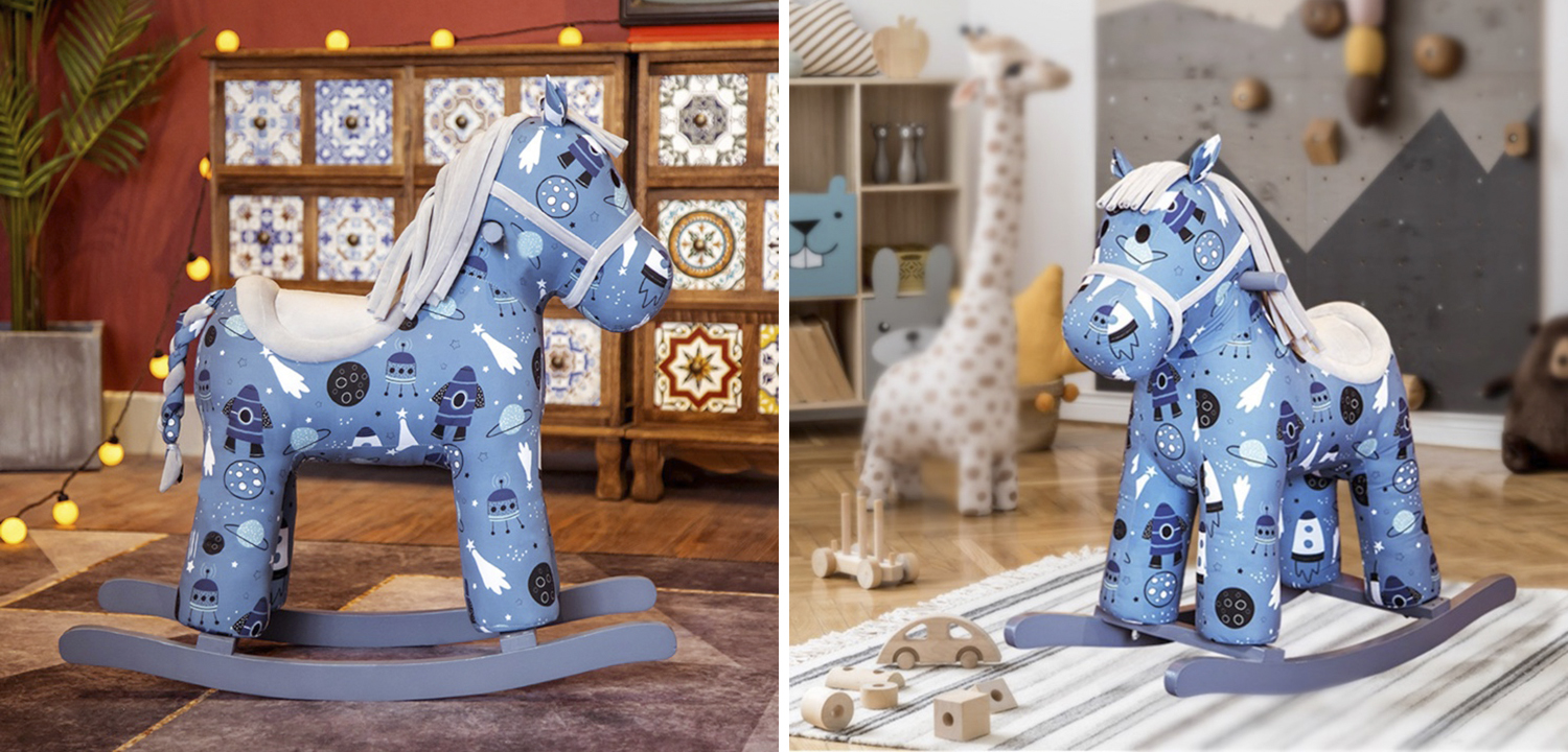 Лошадка-качалка голубая John Pony - фото