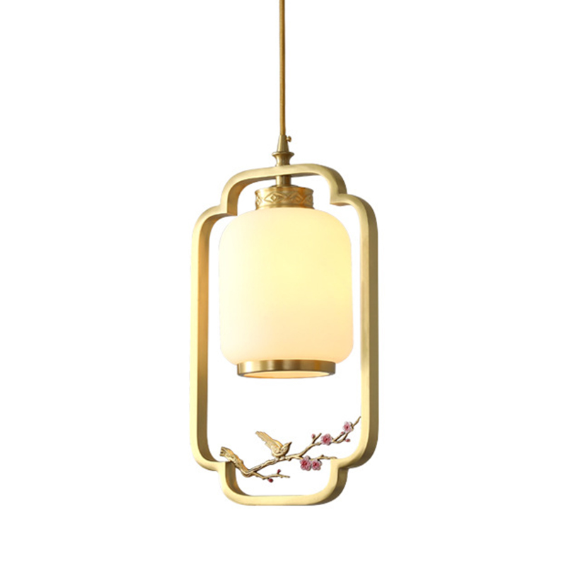 Подвесной светильник Sakura Branch Lantern Chandelier Латунь Белый Розовый в Перми | Loft Concept 