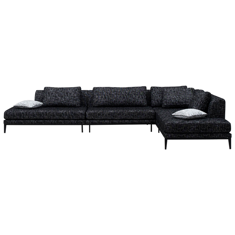 Угловой диван Ferguson Sofa Black Черный Черно-белый в Перми | Loft Concept 