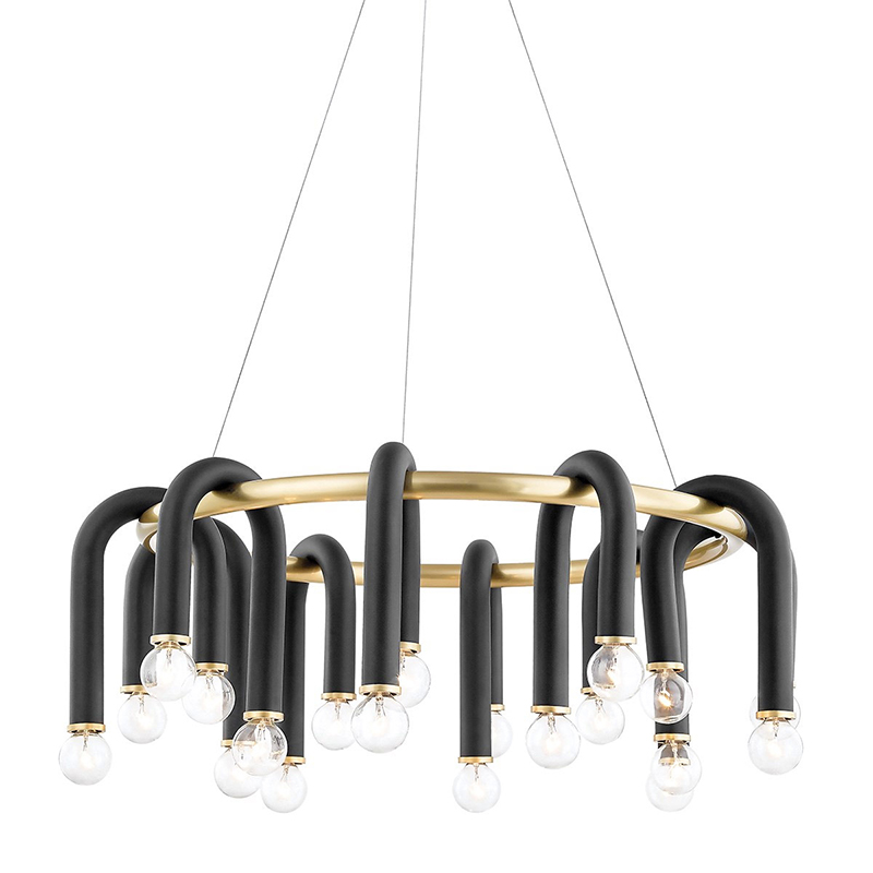 Люстра Paulson floppy chandelier round gold Черный Золотой в Перми | Loft Concept 