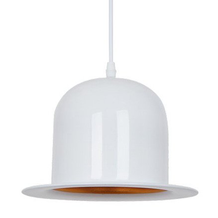 Подвесной светильник Pendant Lamp Banker Bowler Hat White II Белый в Перми | Loft Concept 