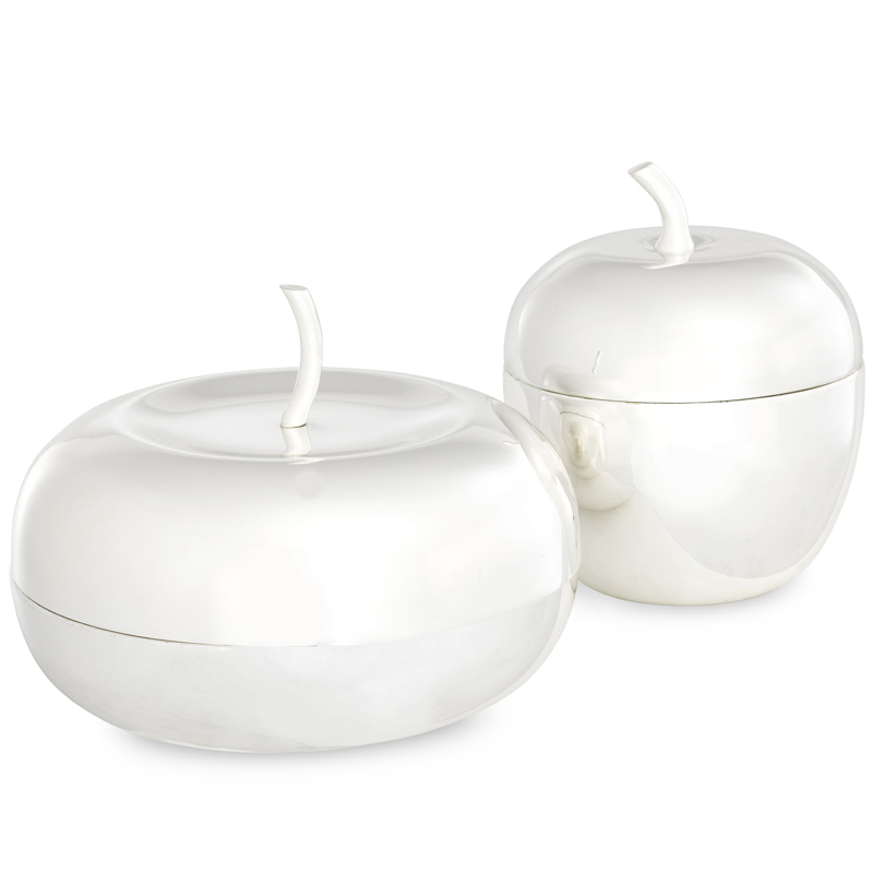 Комплект шкатулок Eichholtz Box Apple Set of 2 Silver Серебряный в Перми | Loft Concept 