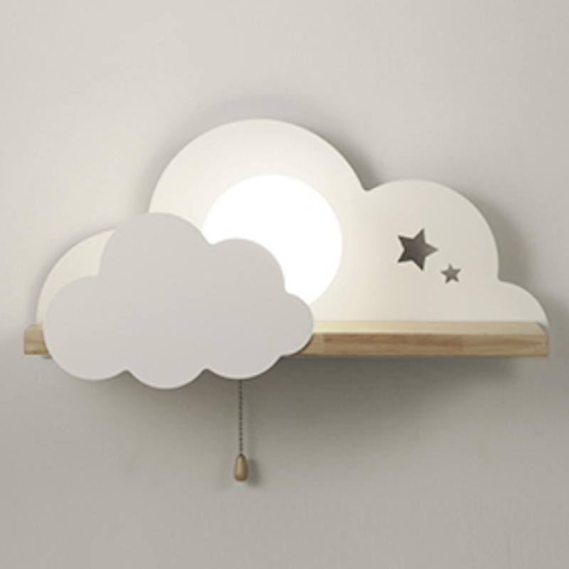 Бра с полкой Белое Облако Wall Lamp White Cloud Белый Бежевый в Перми | Loft Concept 