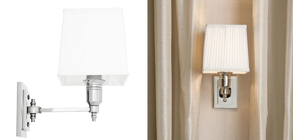 Бра Wall Lamp Lexington Single Nickel+White Бра Wall Lamp Lexington Single Nickel+White - Loft-Concept в Перми