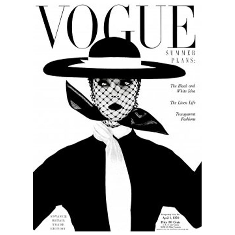 Постер Vogue Cover 1950 April Черный Белый в Перми | Loft Concept 