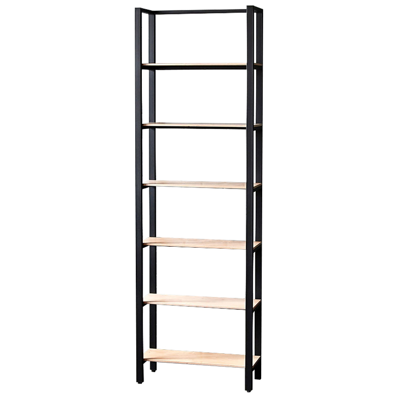 Стеллаж Webster Industrial Metal Rust Rack Черный Древесина в Перми | Loft Concept 