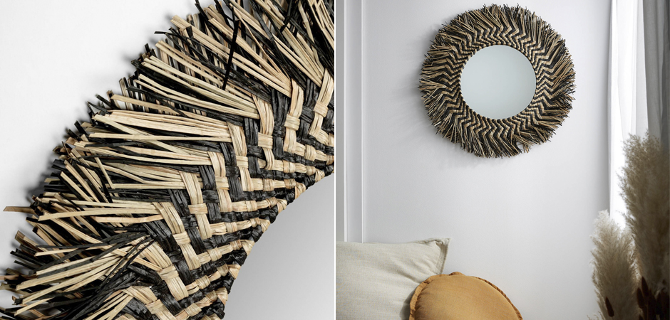 Зеркало сплетенное вручную Handmade Mirror Dark Safari Зеркало сплетенное вручную Handmade Mirror Dark Safari - Loft-Concept в Перми