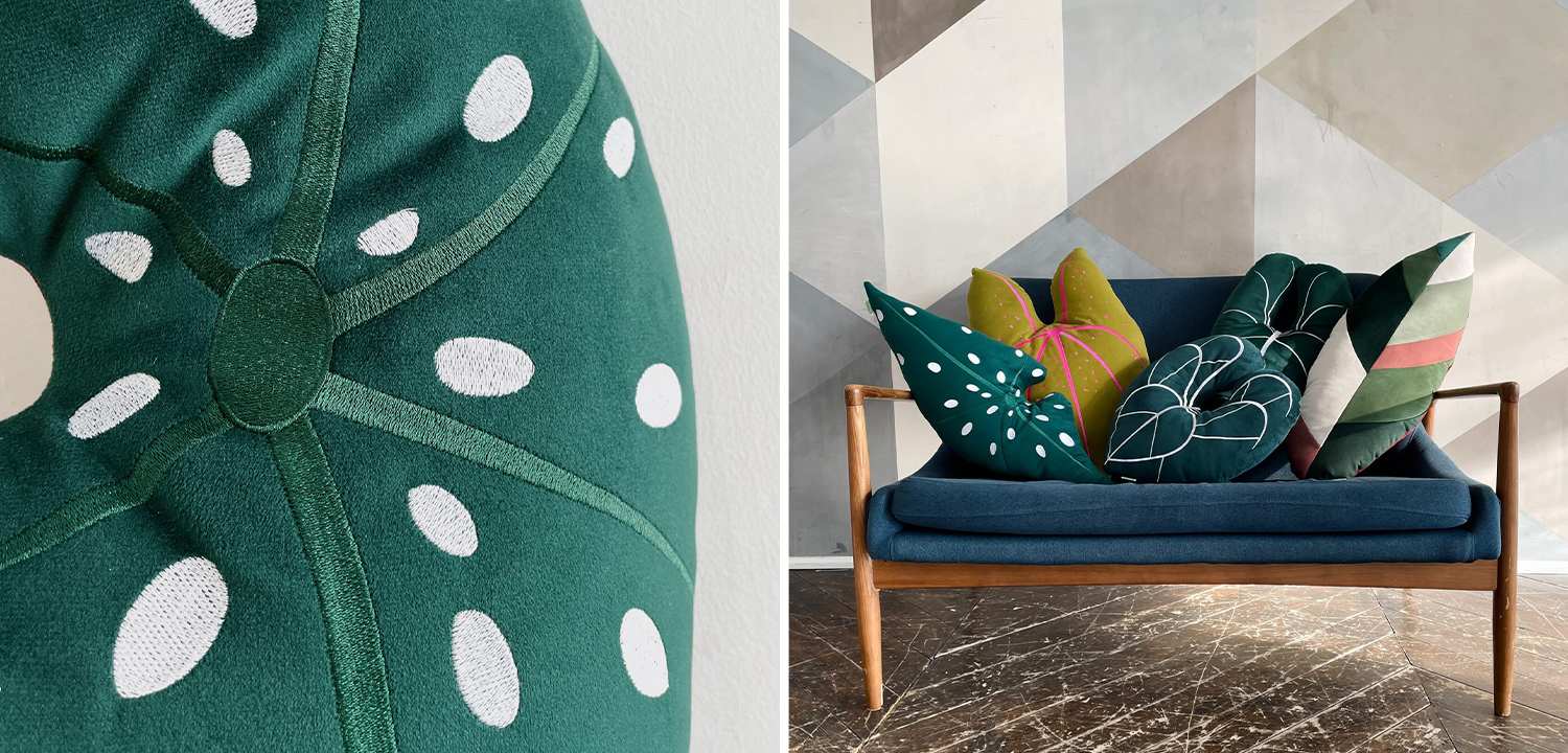 Декоративная подушка Botanical Cushion Begonia Maculata - фото