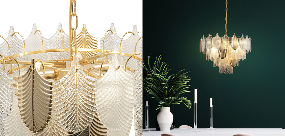Люстра Feyar Gold Enlarged c Рельефным Стеклом Люстра Feyar Gold Enlarged c Рельефным Стеклом - Loft-Concept в Перми