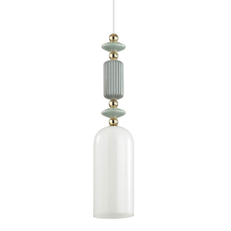 Подвесной светильник Iris hanging lamp gray Белое матовое стекло Серый в Перми | Loft Concept 