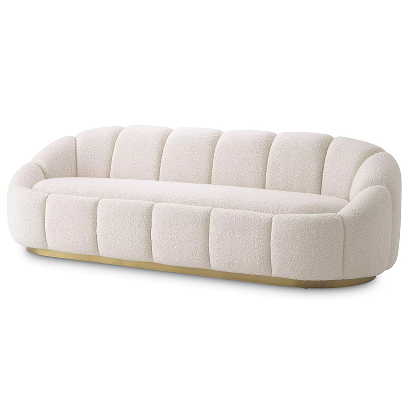 Диван Eichholtz Sofa Inger Boucle Cream Белый Латунь в Перми | Loft Concept 