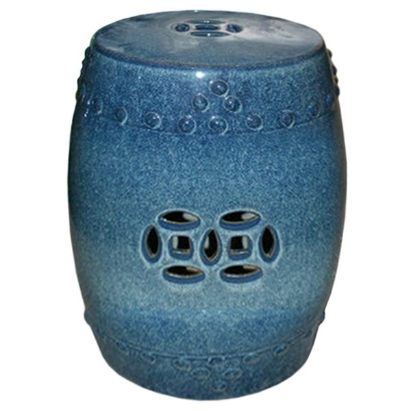 Китайский табурет ceramic garden stool blue AMBRE  Винтажный голубой в Перми | Loft Concept 