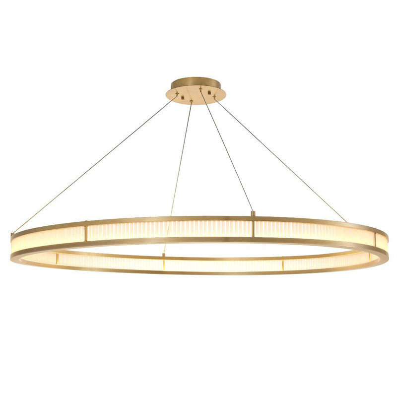 Люстра Eichholtz Chandelier Damien XL Brass Латунь Античная полированная Белое матовое стекло в Перми | Loft Concept 