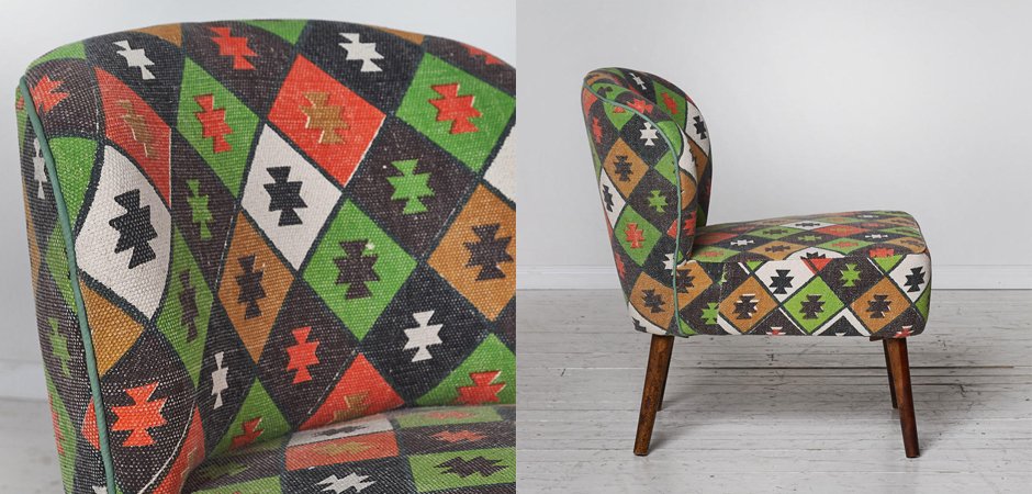Кресло с зеленым орнаментом KELIM Pattern Кресло с зеленым орнаментом KELIM Pattern - Loft-Concept в Перми