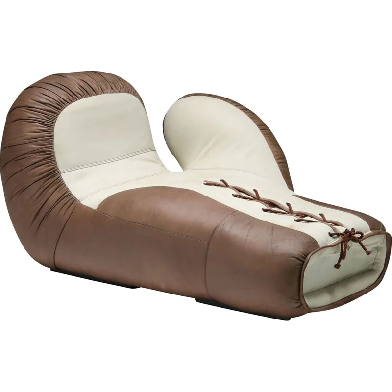 Кушетка Дизайнерская в форме Боксерской Перчатки Vintage De Sede boxing glove sectional sofa II Коричневый Молочный в Перми | Loft Concept 