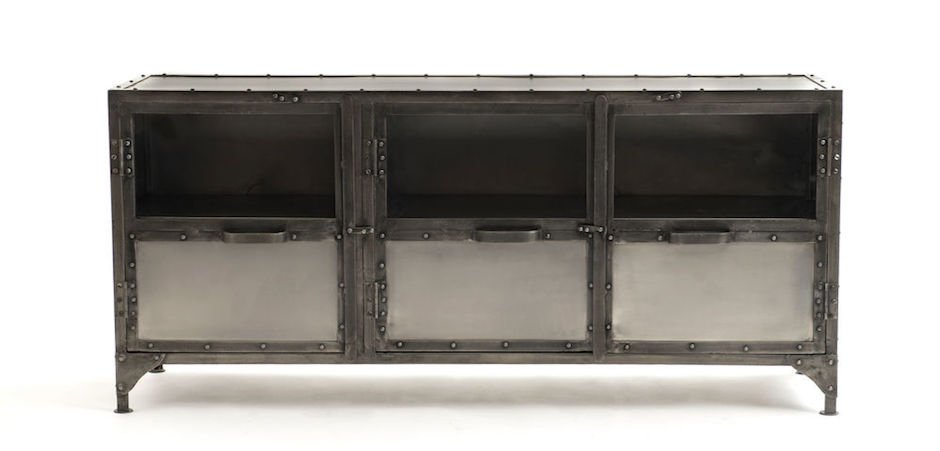Комод металлический Industrial Steampunk Nickel 3 Door Сoncole Комод металлический Industrial Steampunk Nickel 3 Door Сoncole - Loft-Concept в Перми