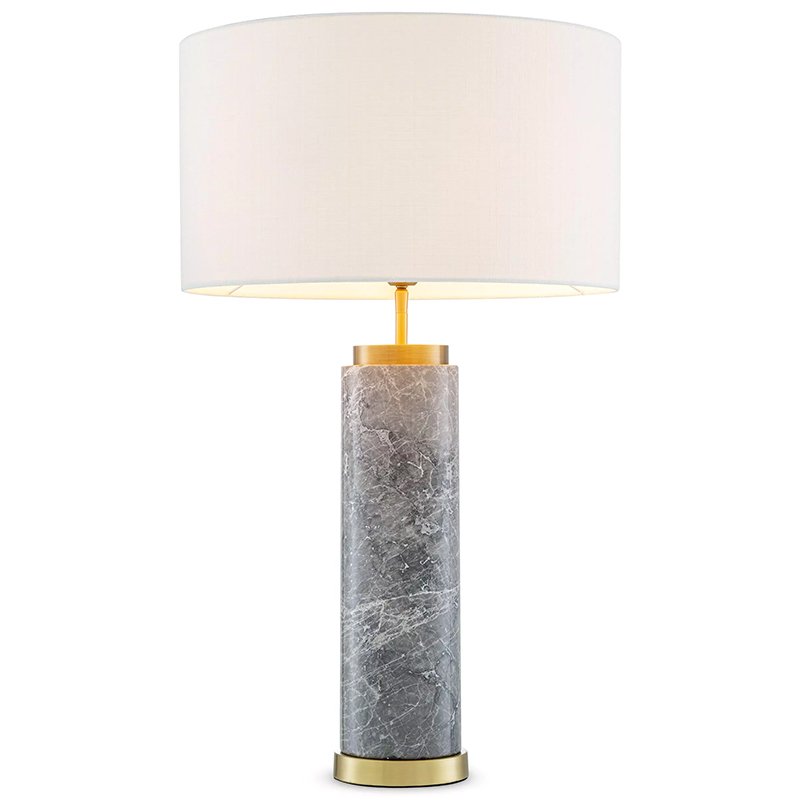 Настольная лампа Eichholtz Table Lamp Lxry Grey Marble Серый Латунь Белый в Перми | Loft Concept 