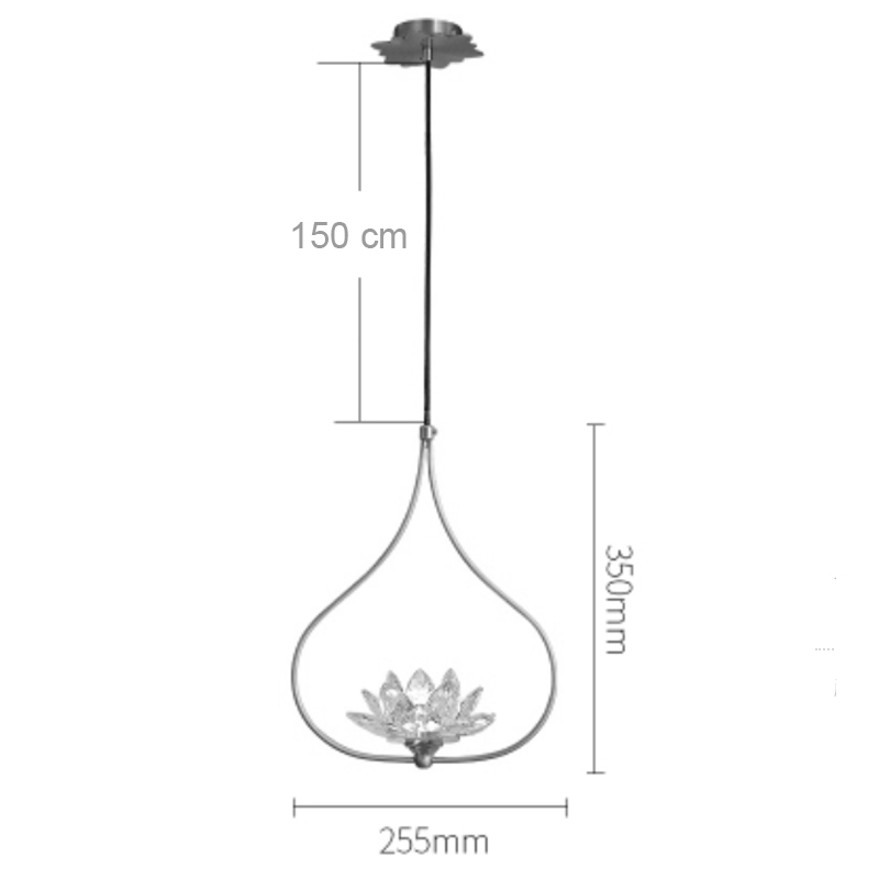 Хрустальный светильник Цветок Лотоса Lotus flower Clear Glass pendant lamp A в Перми