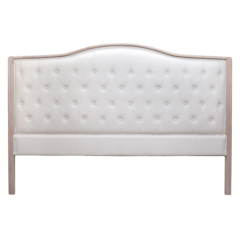 Изголовье кровати бежевое с мягкой обивкой из рогожки и льна Agatha Headboard Бежевый Коричневый в Перми | Loft Concept 