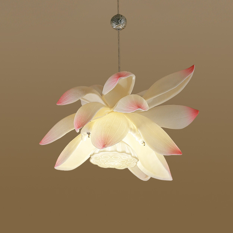 Подвесной светильник Lotus Flower Pendant Белый Розовый пастельный в Перми | Loft Concept 