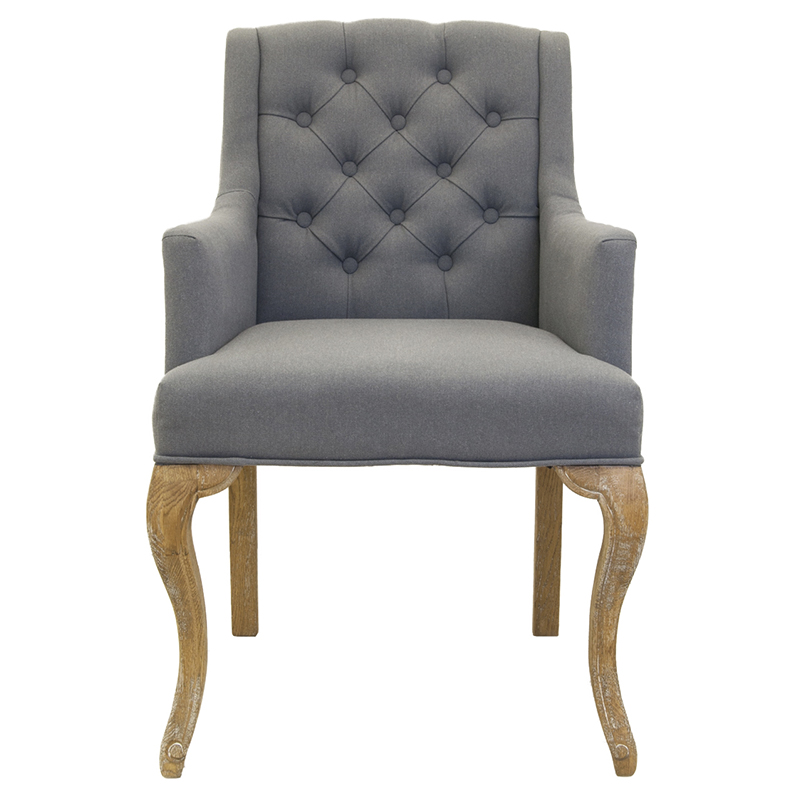 Кресло Mason Classical Armchair grey flax Серый Коричневый в Перми | Loft Concept 