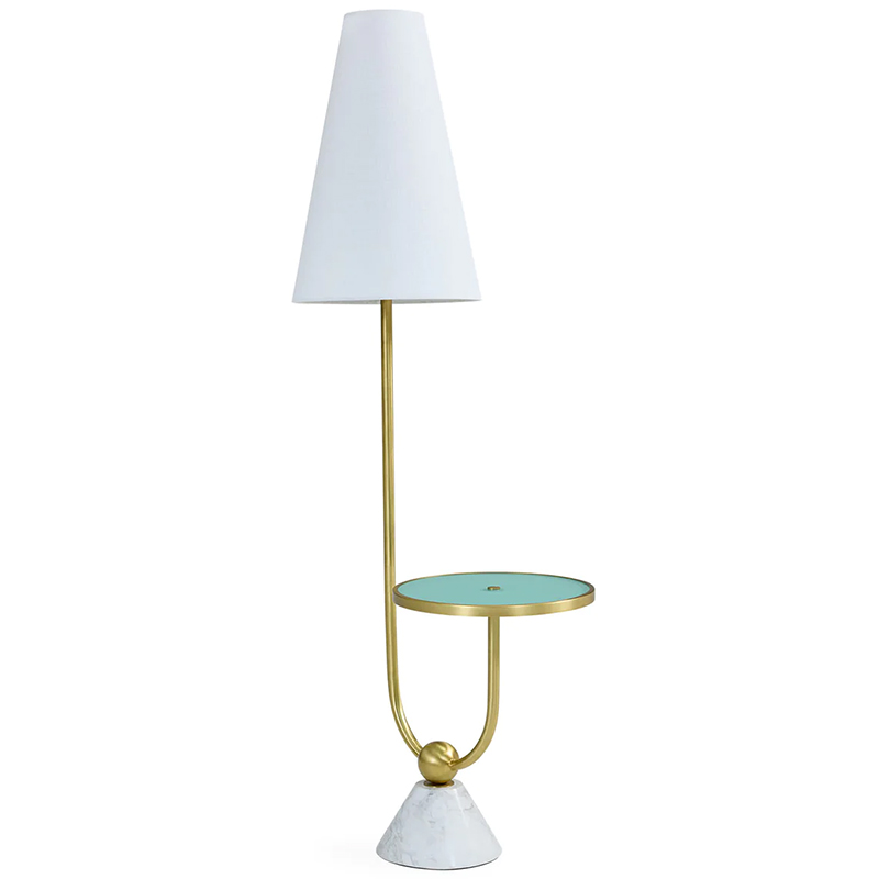 Торшер PARADISO TABLE FLOOR LAMP Латунь Белый Бирюзовый в Перми | Loft Concept 