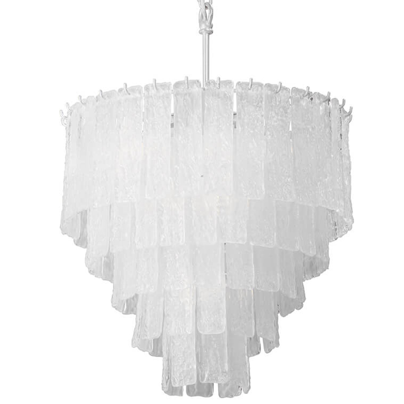 Люстра подвесная Textured Glass Chandelier Белое матовое стекло в Перми | Loft Concept 