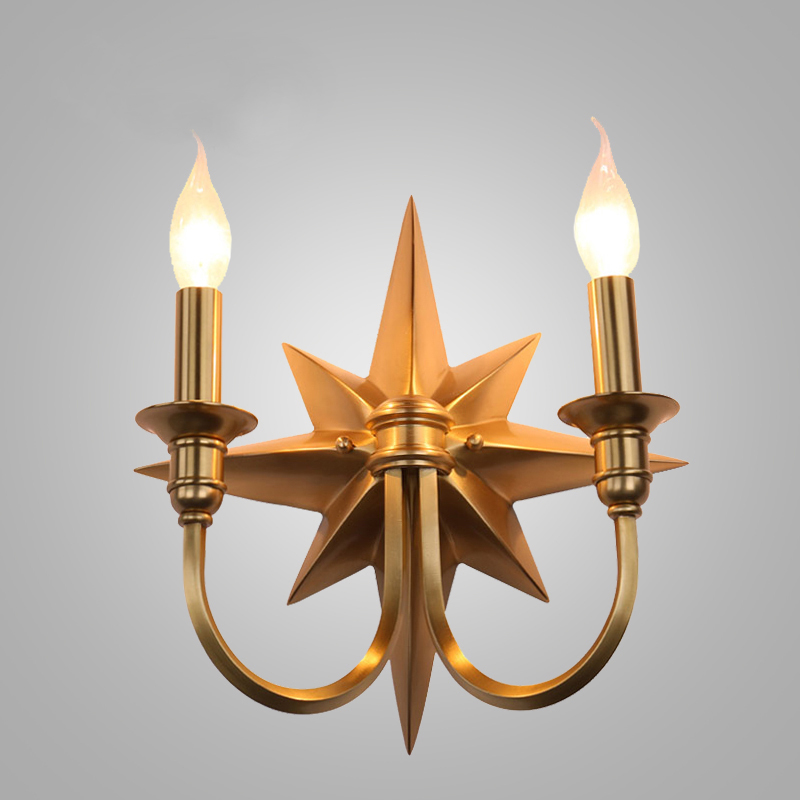 Бра Base Star Wall lamp Double Латунь в Перми | Loft Concept 