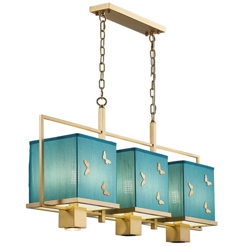 Люстра с бабочками Butterflies Blue Background Chandelier Латунь Бирюзовый в Перми | Loft Concept 