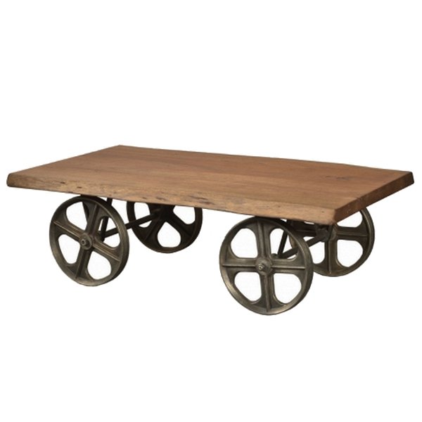 Стол на колесах Industrial Coffee Table on Wheels Акация в Перми | Loft Concept 