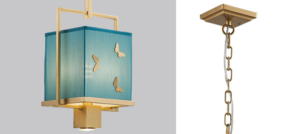 Светильник с бабочками Butterflies Blue Background Hanging lamp Светильник с бабочками Butterflies Blue Background Hanging lamp - Loft-Concept в Перми