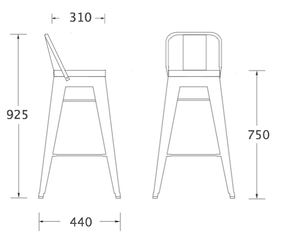 Барный стул Tolix Bar Stool 75 Backed в Перми