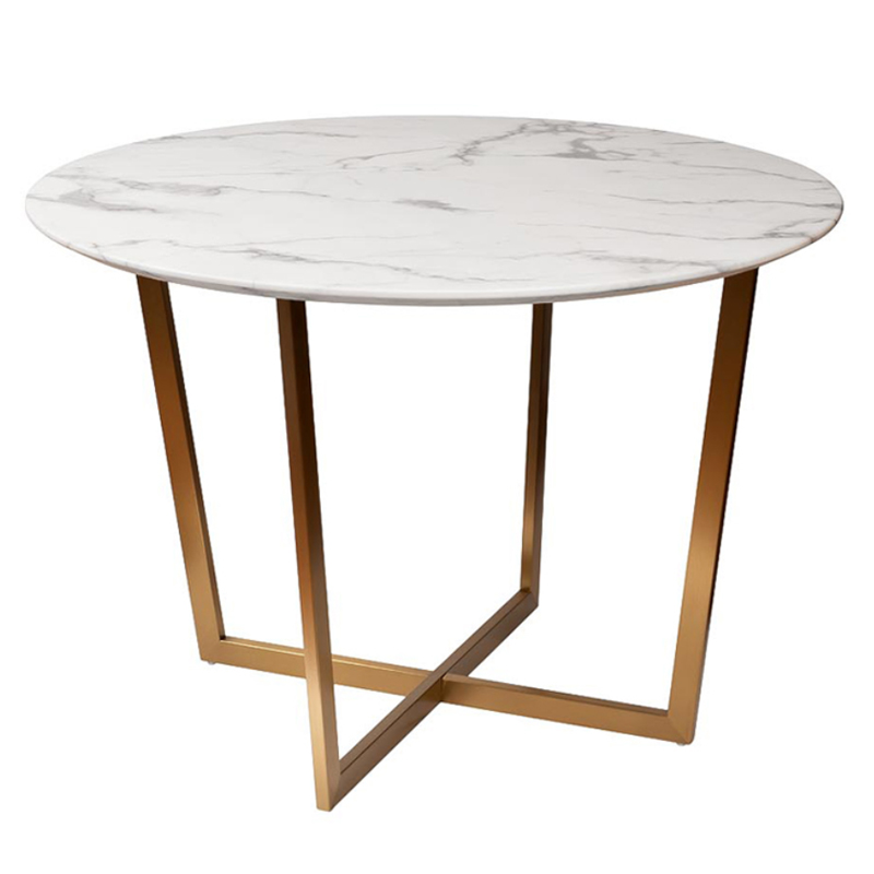 Обеденный стол Dining table Jacques round white Белый Золотой в Перми | Loft Concept 