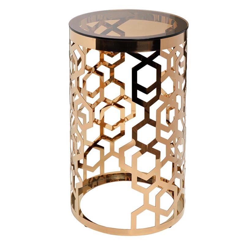 Подставка Yen Geometry pink gold cylinder 70 Глянцевое золото в Перми | Loft Concept 