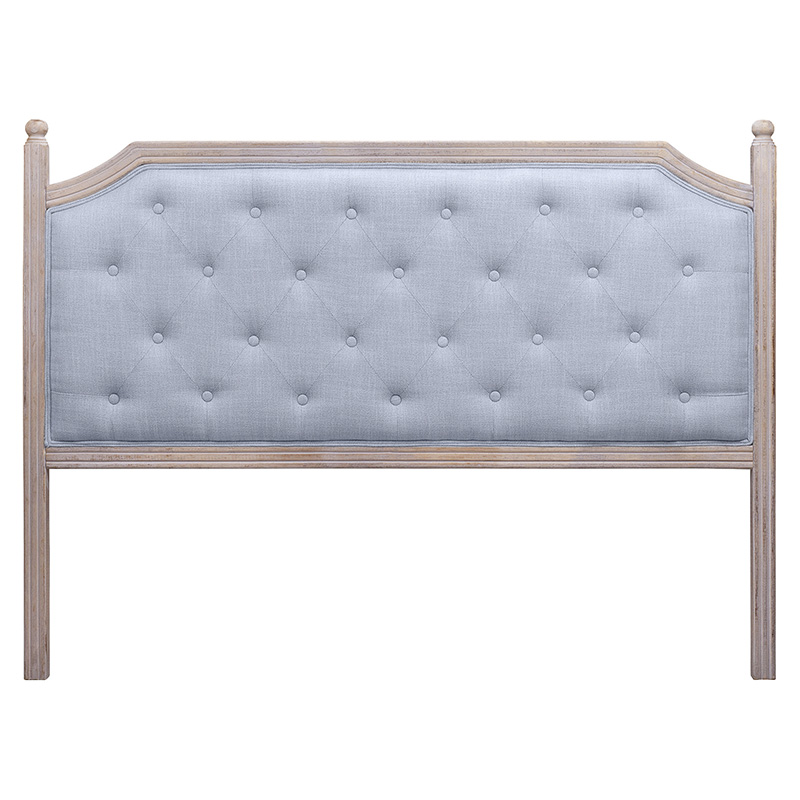 Изголовье кровати серое с мягкой обивкой из рогожки Emma Headboard Серый Коричневый в Перми | Loft Concept 