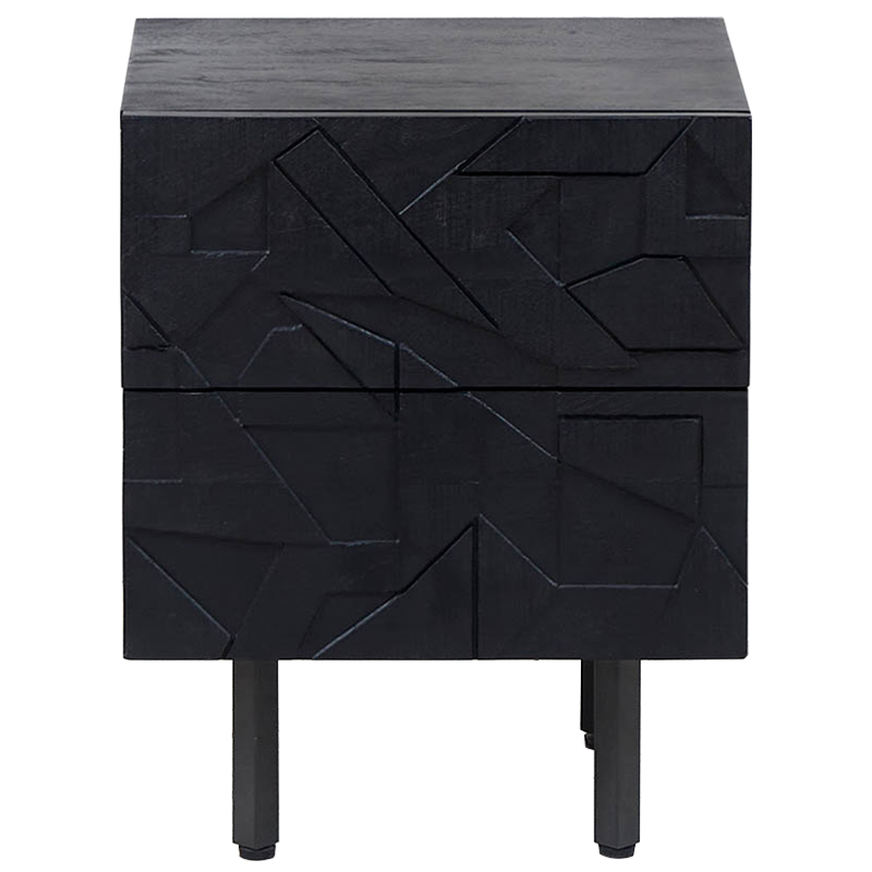 Тумба Polygonal Ornament Nightstand Черный в Перми | Loft Concept 