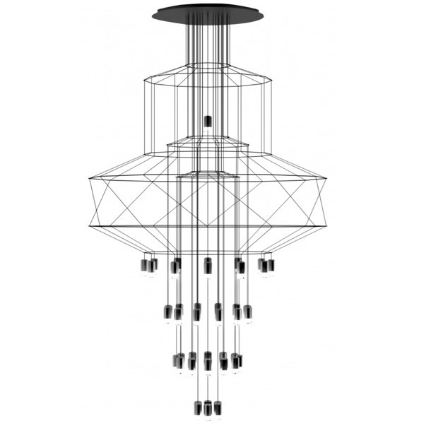 Люстра Wireflow Chandelier 0374 Suspension lamp Черный в Перми | Loft Concept 