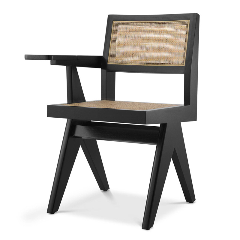 Стул Eichholtz Chair Niclas With Desk black Бежевый Черный в Перми | Loft Concept 