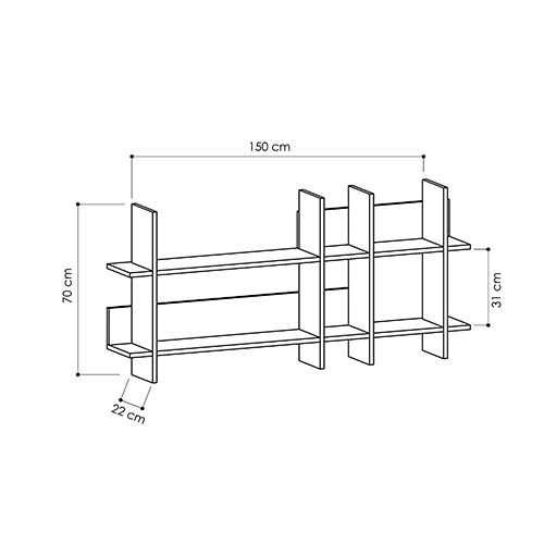 Полка прямая подвесная двухъярусная цвета антрацит BEADS BOOKCASE ANTHRACITE в Перми