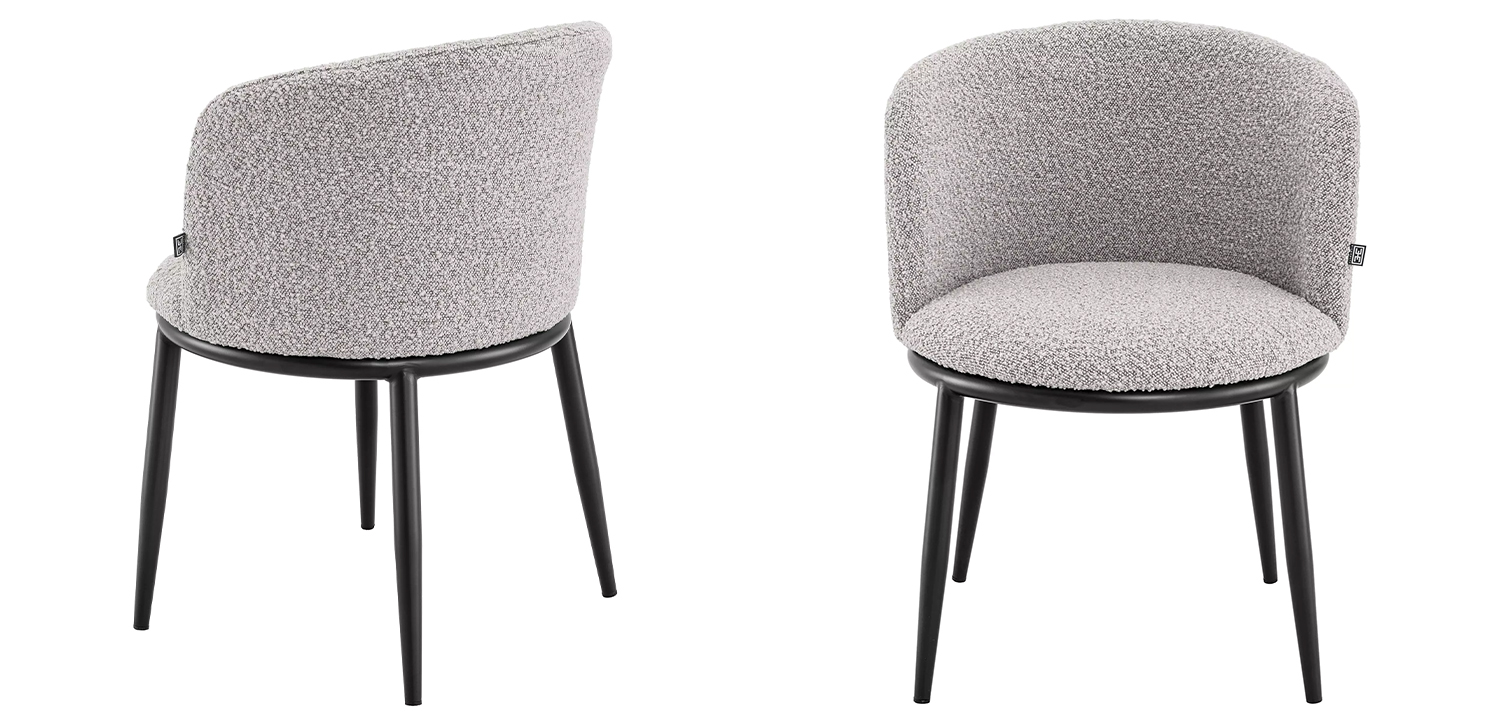 Комплект из двух стульев Eichholtz Dining Chair Filmore Set of 2 Boucle Grey - фото