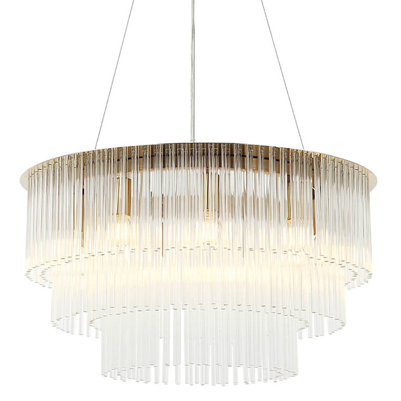 Люстра Harrison Chandelier gold 9 lamp Глянцевое золото Прозрачный в Перми | Loft Concept 