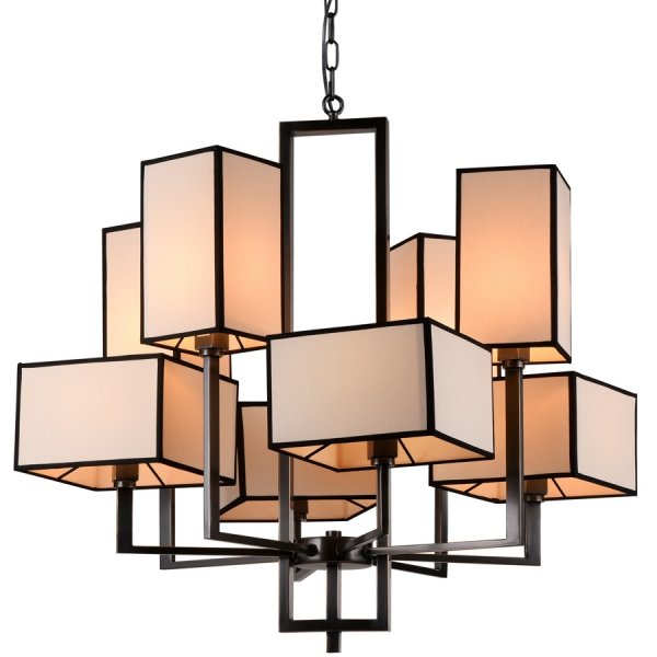 Люстра Cubismus Chandelier 8 Черный Кремовый в Перми | Loft Concept 