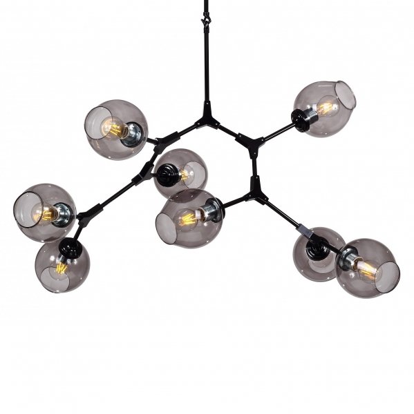 Люстра branching bubble Chandelier 8 Black Черный Серый в Перми | Loft Concept 