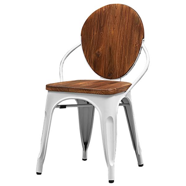 Стул Tolix chair Wooden White Дуб темный Белый в Перми | Loft Concept 