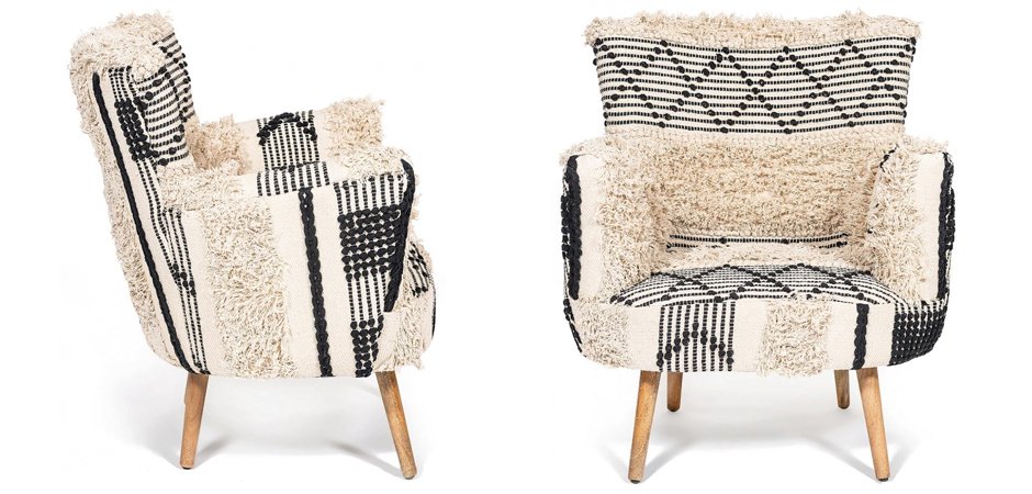 Кресло KELIM Pattern black and white Chair Кресло KELIM Pattern black and white Chair - Loft-Concept в Перми