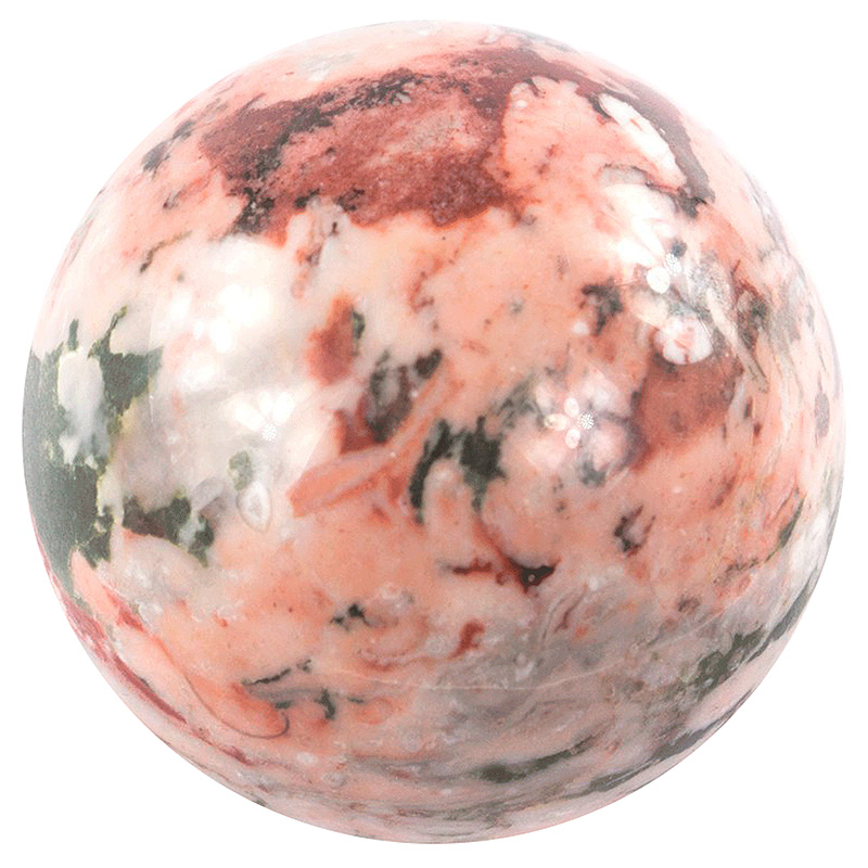 Шар декоративный из натурального камня Креноид Natural Stone Spheres 7.5 см Розовый Серый Белый Красный в Перми | Loft Concept 