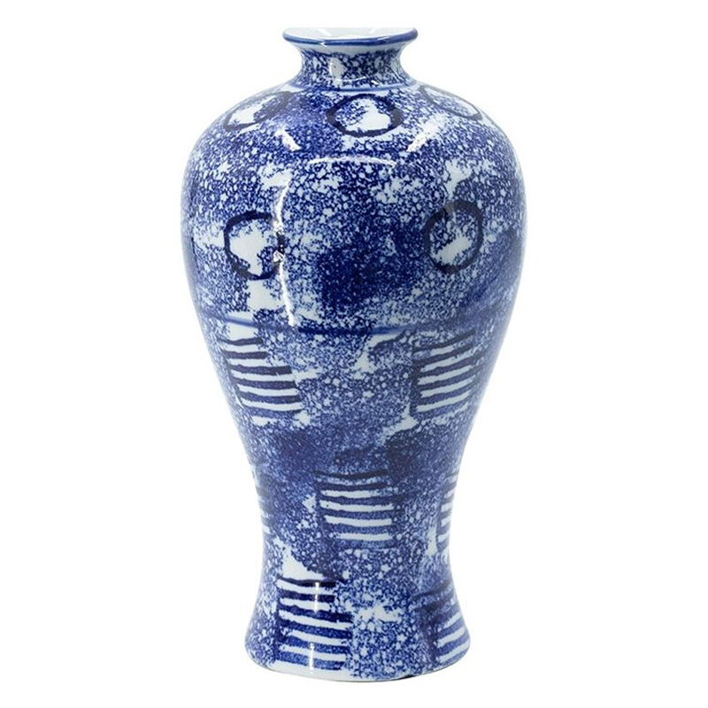Ваза из фарфора сине-белого цвета Blue & White Ornament Белый Синий Ваза из фарфора сине-белого цвета Blue & White Ornament Белый Синий в Перми | Loft Concept
